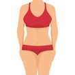 © Gstudio - avatar body woman girl wearing red swimsuit vector illustration