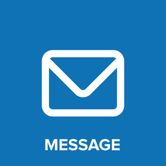 Poster - Message or email  icon vector blue