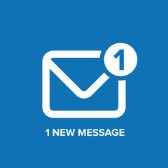 Poster - Message or email  icon vector blue