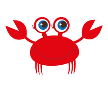 Crab Animal Cute Marine Vector Illustration Design