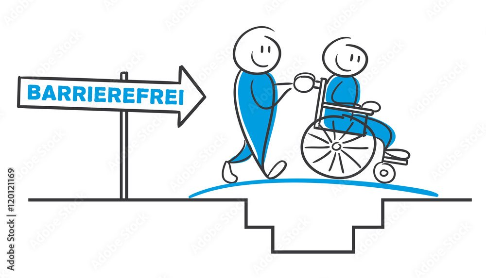 Stick Figure Series Blue / Barrierefrei