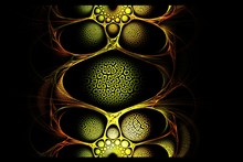 Abstract Fractal Old Gold Geometric Yellow Red And Green Image
