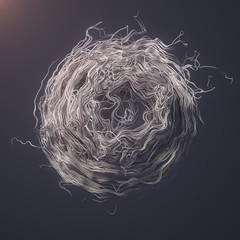 Leinwandbilder - Curl noise flow abstract white lines 3d rendering