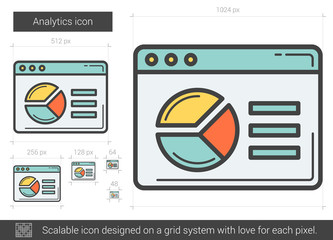 Wall Mural - analytics line icon.