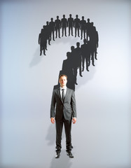 Poster - Businessmen silhouette question mark