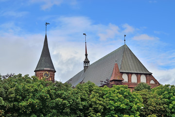 Sticker - Koenigsberg Cathedral on Kneiphof island. Kaliningrad, formerly 