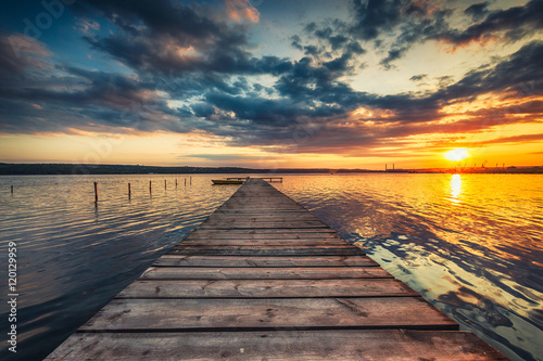 Small Dock and Boat at the lake