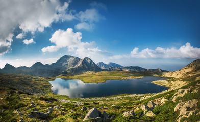 Wall Mural - Panoramic view of Kamenitsa Peak And Tevno lake,  Pirin Mountain