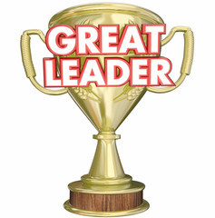 Great Leader Manager Boss Superviser Trophy Prize Award 3d Illus