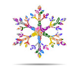 Fototapeta Motyle - abstract snowflake circles icon vector