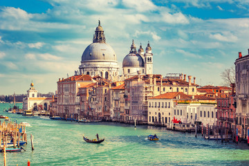 Fototapete - Grand Canal and Basilica Santa Maria della Salute in Venice