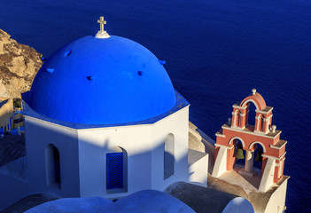 Wall Mural - church orthodox bell santorini greece