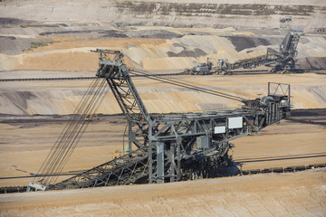 Wall Mural - bucket wheel excavator in an open-cast mining