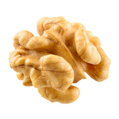 Wall Mural - Walnut kernel isolated on white background. With clipping path.