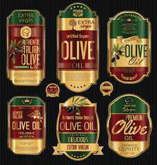 Wall Mural - Olive oil retro vintage golden background collection