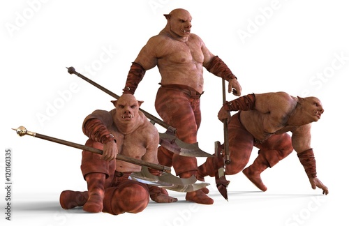 Fotografía 3D Illustration Of A Mutants Monsters Isolated on White