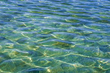 Beautiful clear water reflecting in the sun