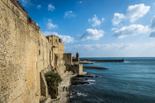 Fort Of Colliure In The Mediterranean Coast