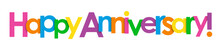 "HAPPY ANNIVERSARY" Colourful Vector Letters Banner