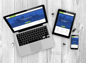 Fototapete - devices fresh and modern responsive website