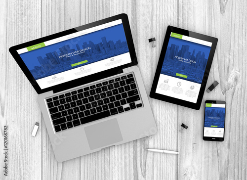 Fotografía devices fresh and modern responsive website