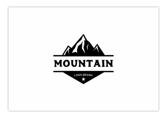 Wall Mural - mountain logo retro badge template