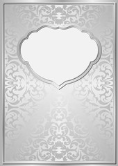 Poster - silver background with ornaments and frame