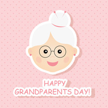Greeting Card For Happy Grandparents Day.