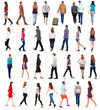 © ghoststone - collection back view of walking people . going people in motion set. backside view of person. Rear view people collection. Isolated over white background.