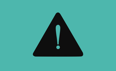 Vector warning sign on flat background