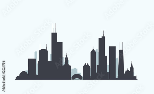 Chicago skyline silhouette Canvas-taulu