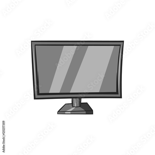 TV icon in black monochrome style isolated on white background