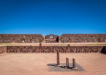 Sticker - Ruins of Tiwanaku (Tiahuanaco), Pre-Columbian archaeological site - La Paz, Bolivia