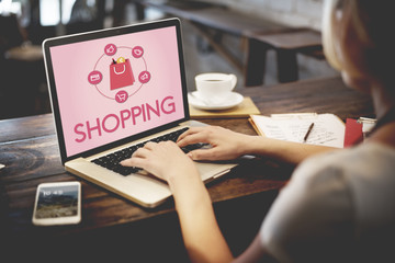 Poster - Shopping Online Shopaholics E-Commerce E-Shopping Concept