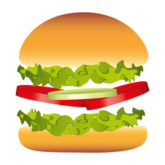 Poster - hamburger delicious fast food isolated vector illustration design