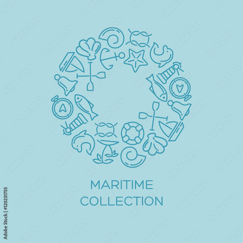 Maritime Program Design Background Maritime collection background Stock Vector | Adobe Stock
