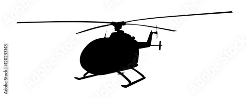 Cuadros en Lienzo Helicopter isolated vector silhouette. Air transport symbol