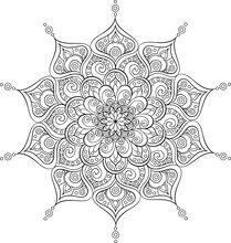 Vector Ornate Mandala Illustration For Coloring Book