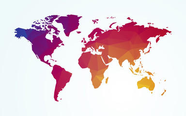 Wall Mural - world map color geometric shape texture