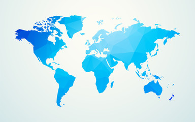 Wall Mural - world map blue geometric shape texture