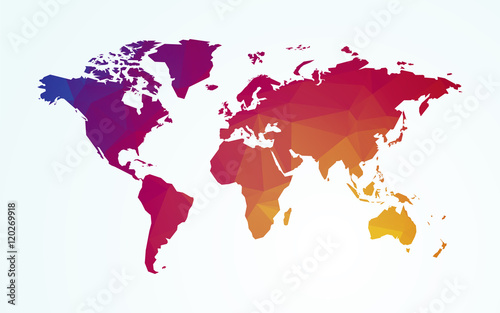 Cuadros en Lienzo world map color geometric shape texture