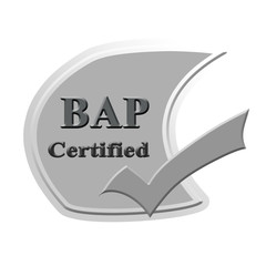 Wall Mural - BAP certified icon or symbol image concept design for business and use in company system.