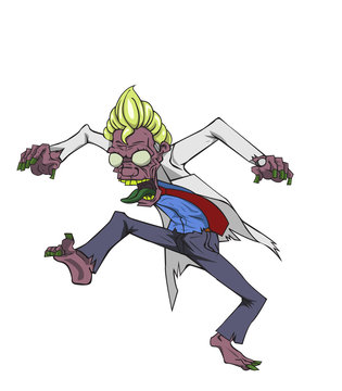 Doctor zombie vector. Monster in Halloween night
