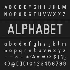 Fototapete - Create Alphabet Vector Font Design white font on a black background