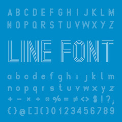 Poster - Create Alphabet Vector Font Design White font on a blue background