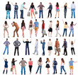 © ghoststone - Collection Back view people . Rear view people set. backside view of person. Isolated over white background .
