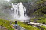 Fototapeta Łazienka - Skjervsfossen waterfall in Hordaland, Norway