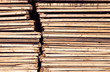 Horizontal stacked old boards with rusty nails