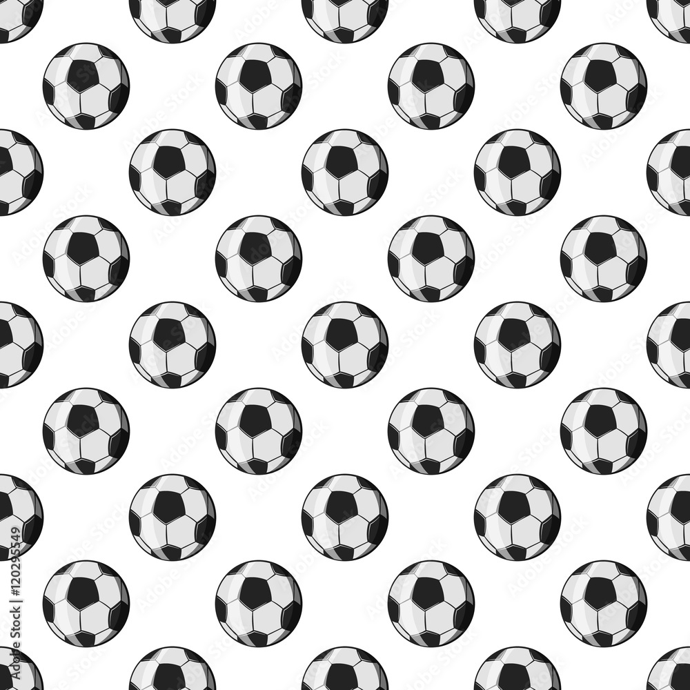 Soccer ball seamless pattern on white background. Game design vector ...