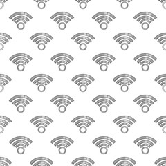 Poster - Icon wifi seamless pattern on white background. Internet design vector illustration